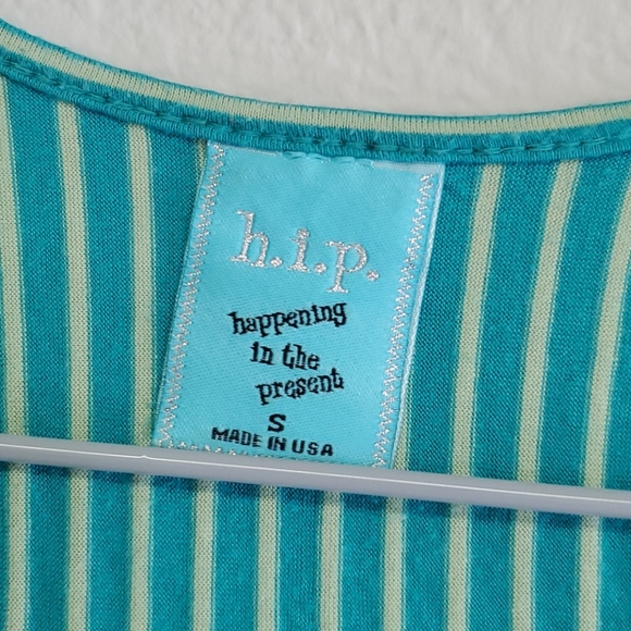 Aqua Striped Tank Top - Size S - Picture 5 of 6